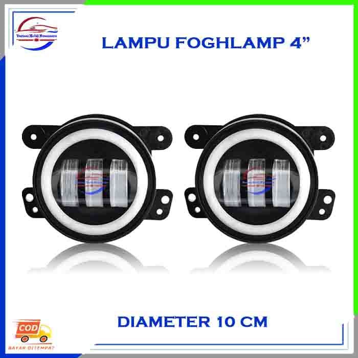 Lampu Variasi Led Foghlamp Foglamp Rubicon Mobil Jeep Wrangler Bulat 4inch 30 watt Ring