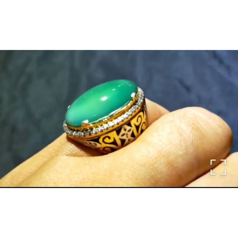 Natural Ijo Garut Kristal Begiwang Emban Perak Mikro seting+ Memo Origin Lab Gemstone
