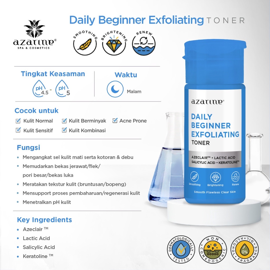 AZARINE Daily Beginner Exfoliating Toner - 90ml