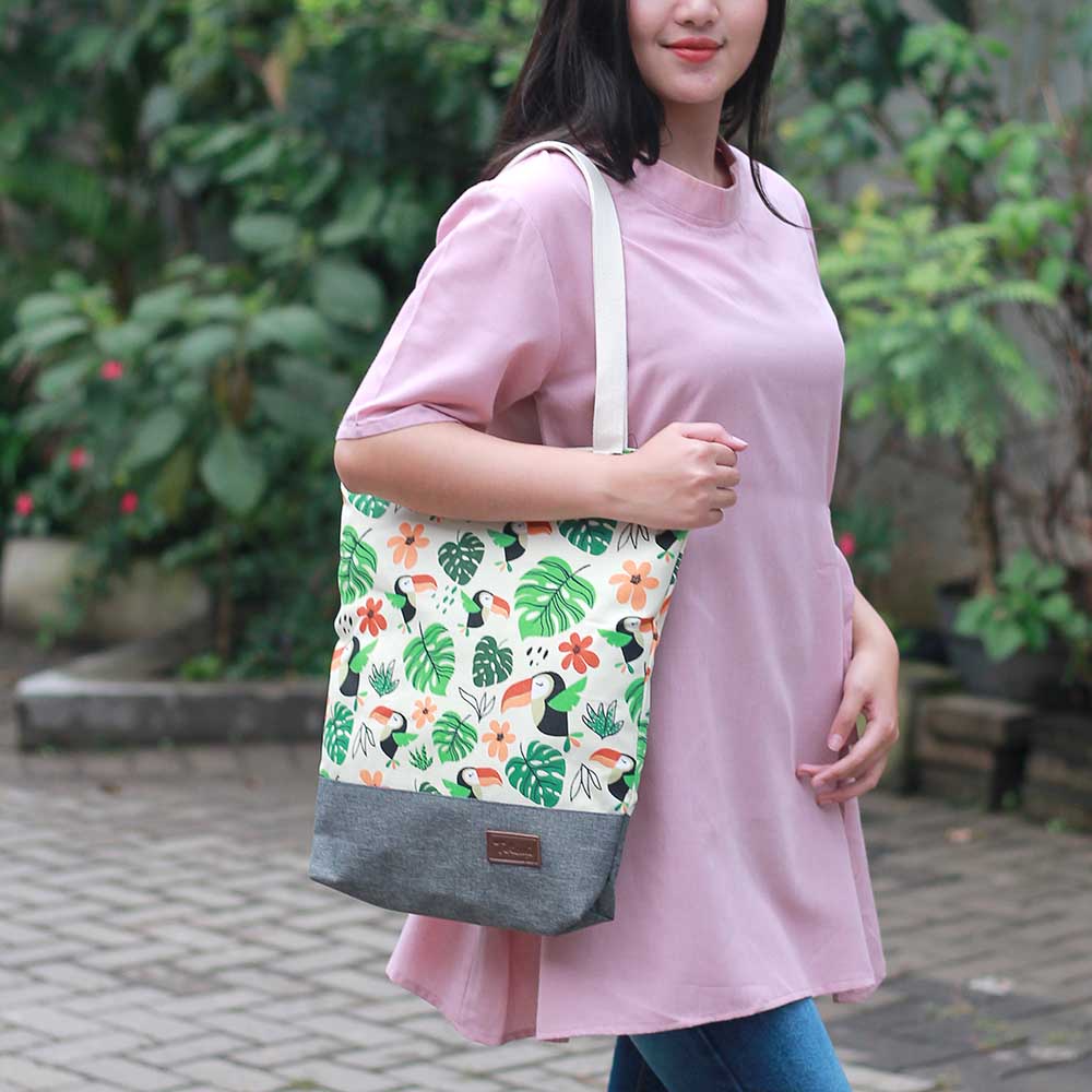 Tas Totebag Cewe Wanita Selempang Brand Totemi Motif Lokal Premium TTM 105