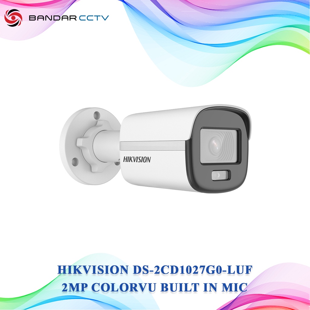 Hikvision DS 2CD1027G0 LUF IP Camera 2MP Colorvu Built In Mic