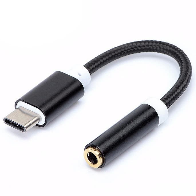 Adapter USB Type-C ke 3.5mm Audio Port Braided - PJ1645-01 - Black