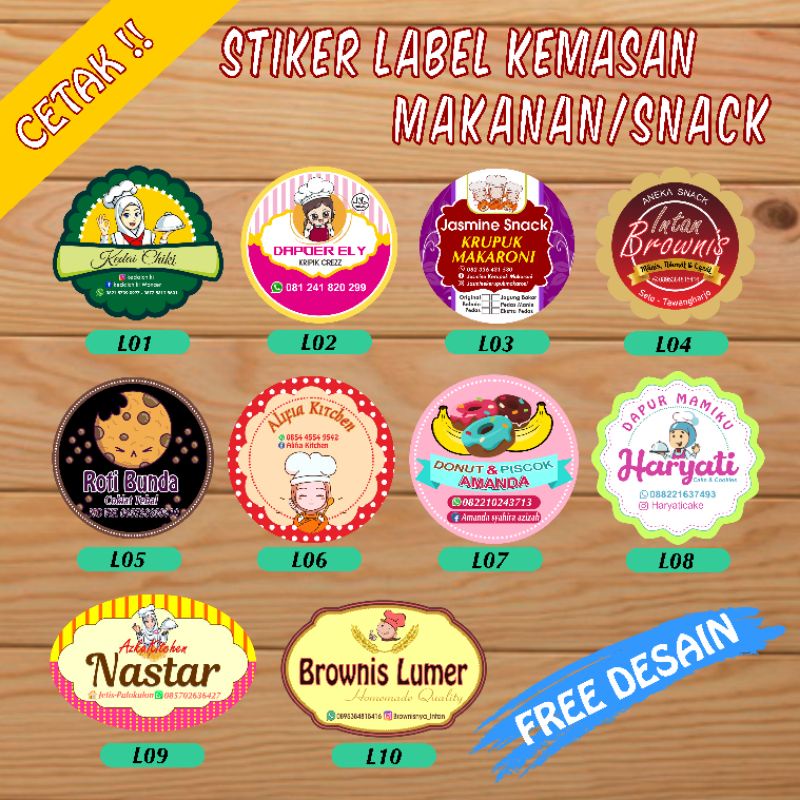 

Stiker label kemasan/Stiker label produk/Stiker toples custom doff HVS