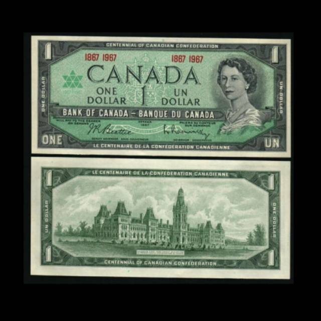 CANADA 10 DOLLAR 1967 UNC COMMEMORATIVE 1867 1967 BANKNOTE UANG KUNO CANADA