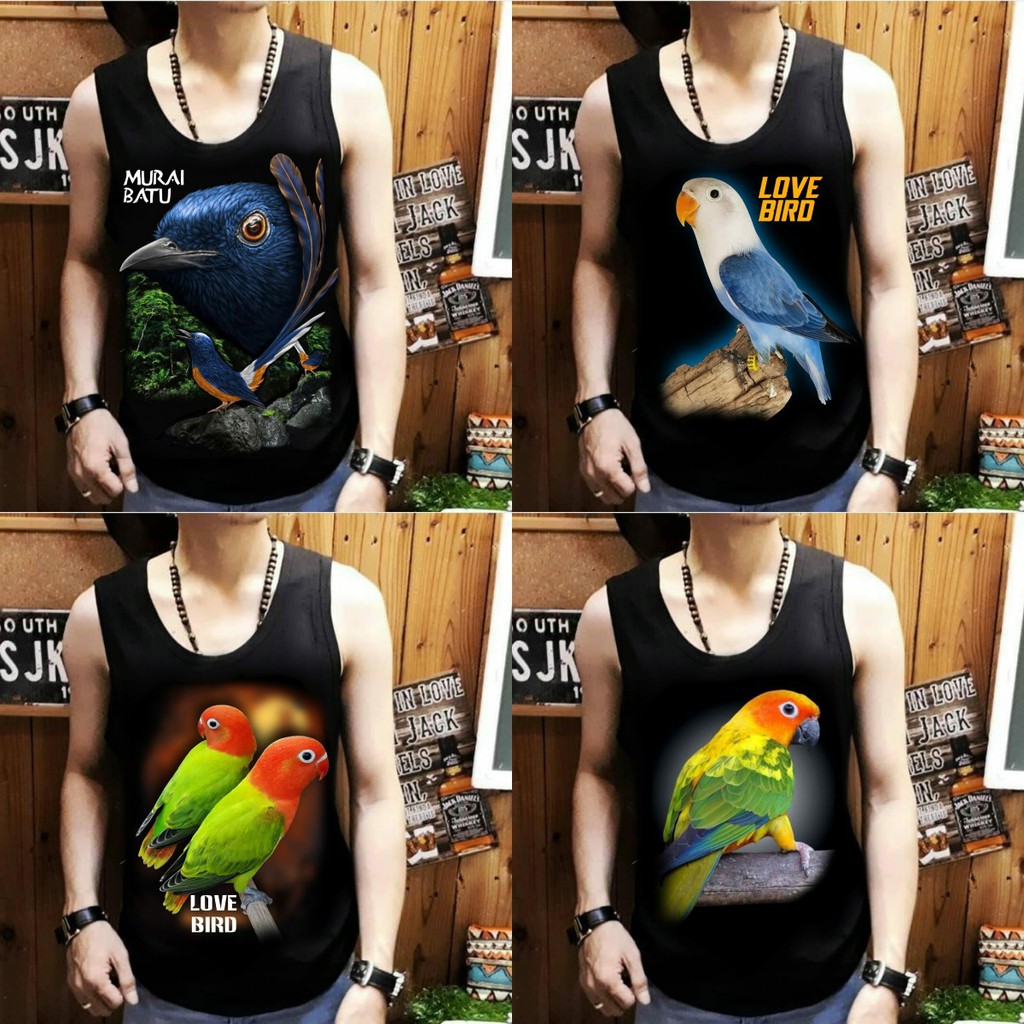 Singlet lekton pria motif campur