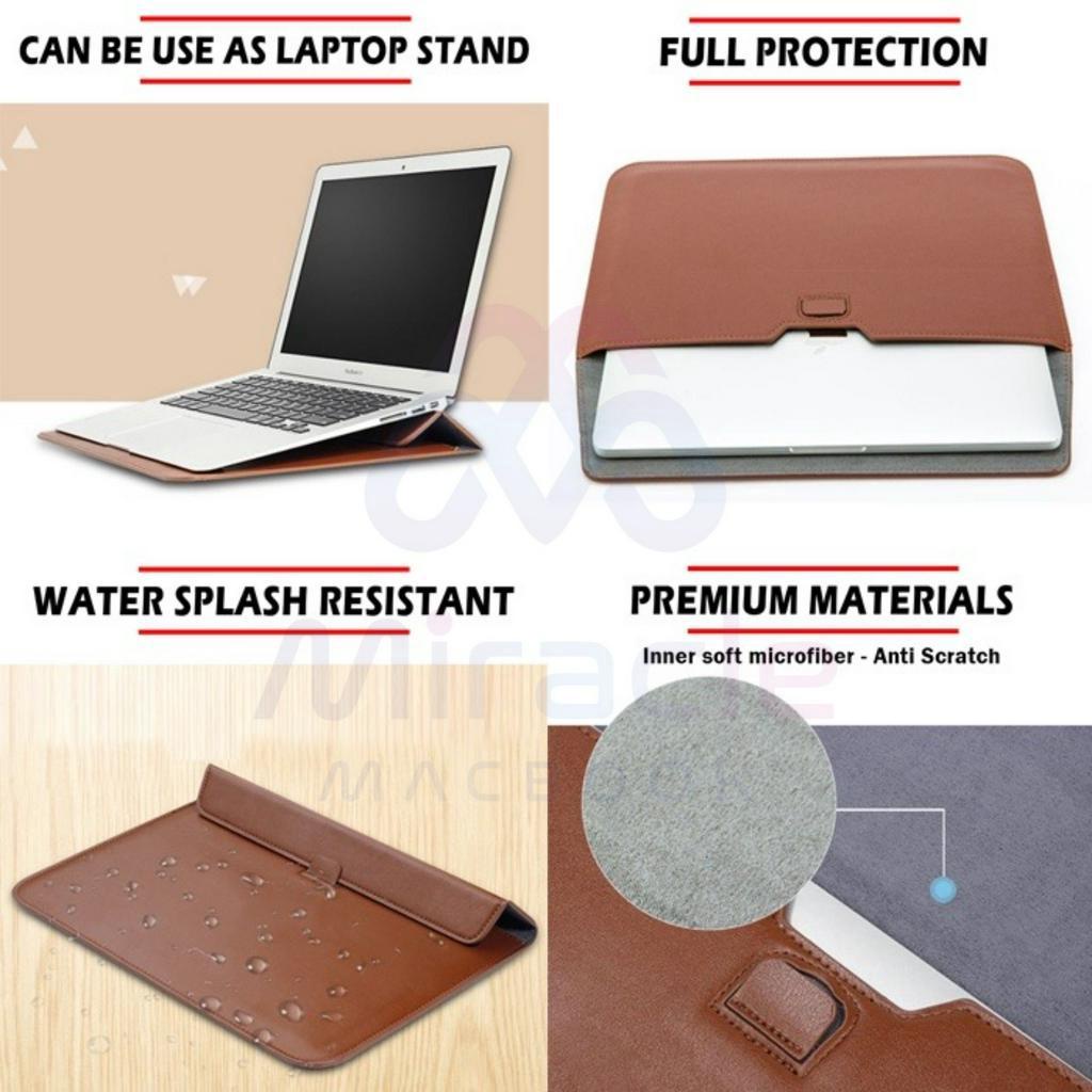 TAS SLEEVE CASE ENVELOPE BAG STAND LEATHER KULIT PREMIUM LAPTOP TOSHIBA HP ACER LENOVO WINDOW MACBOOK NEW AIR PRO M1 TOUCHBAR TOUCH ID PRO DVD 11 12 13 14 15