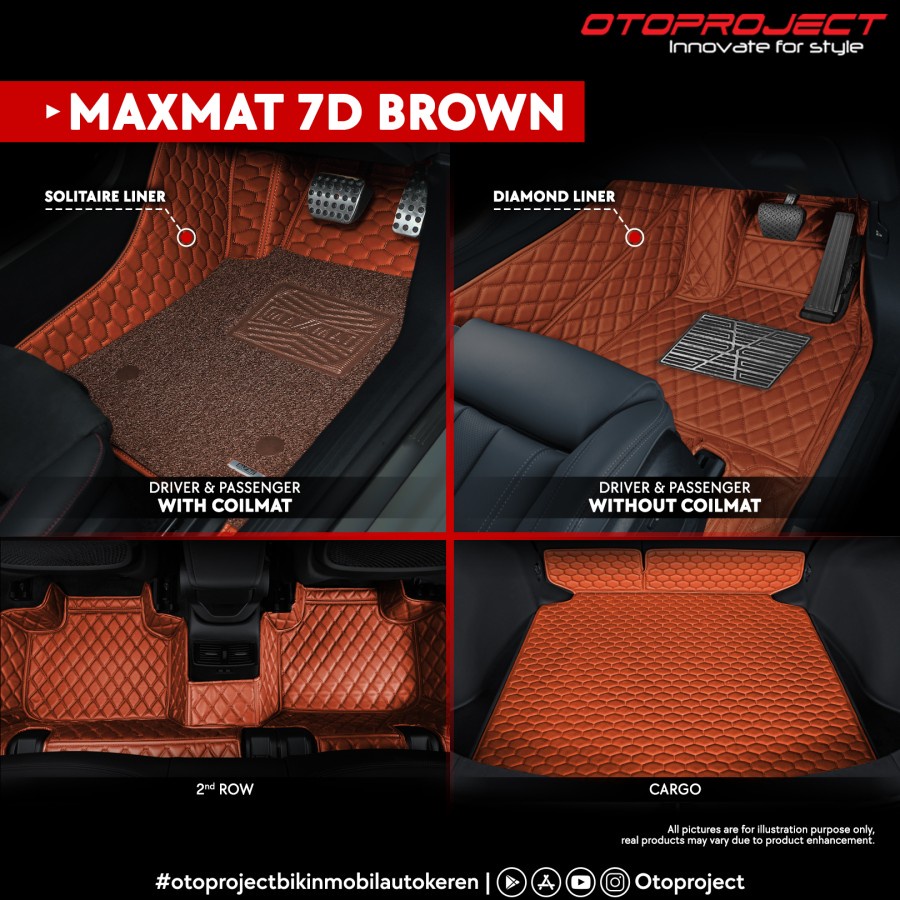 Karpet 7D HRV Maxmat Otoproject RAIZE CITY HATCHBACK ALL NEW INNOVA FORTUNER PAJERO ROCKY COROLLA CROSS RUSH TERIOS XPANDER CROSS LIVINA HYUNDAI PALISADE SANTA FEA JAZZ ERTIGA XL7 BRIO BRV MOBILIO HRV CRV TURBO WULING ALMAZ TRITON NAVARA HILUX  VELLFIRE