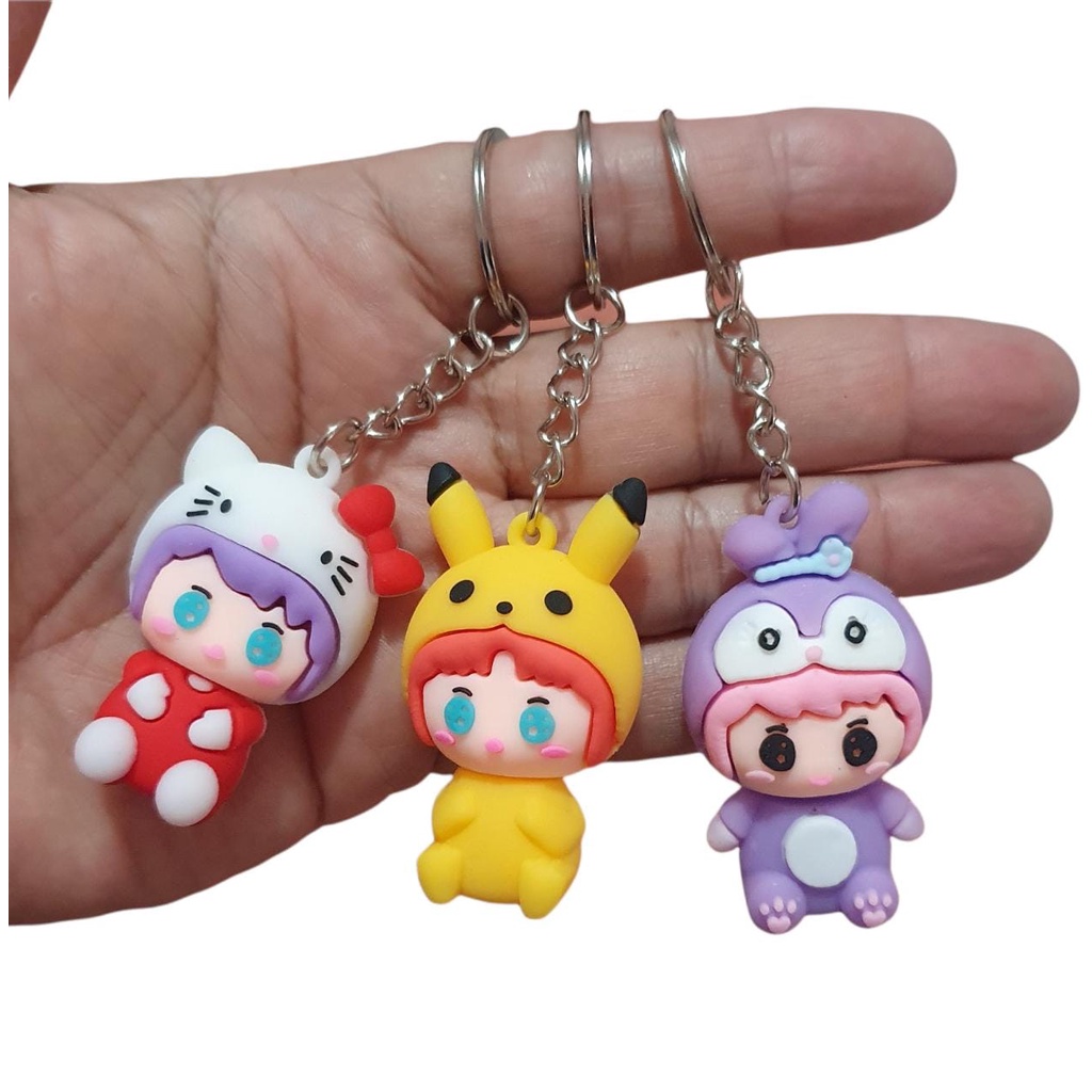 Keychain Ring Bunny Gantungan Kunci Desain Karakter Murah Lucu Berkualitas