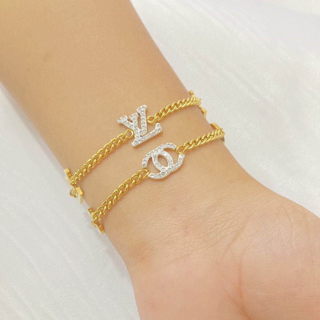 Gelang Wanita Titanium Steel Anti Karat Perhiasan Fashion Wanita Korea