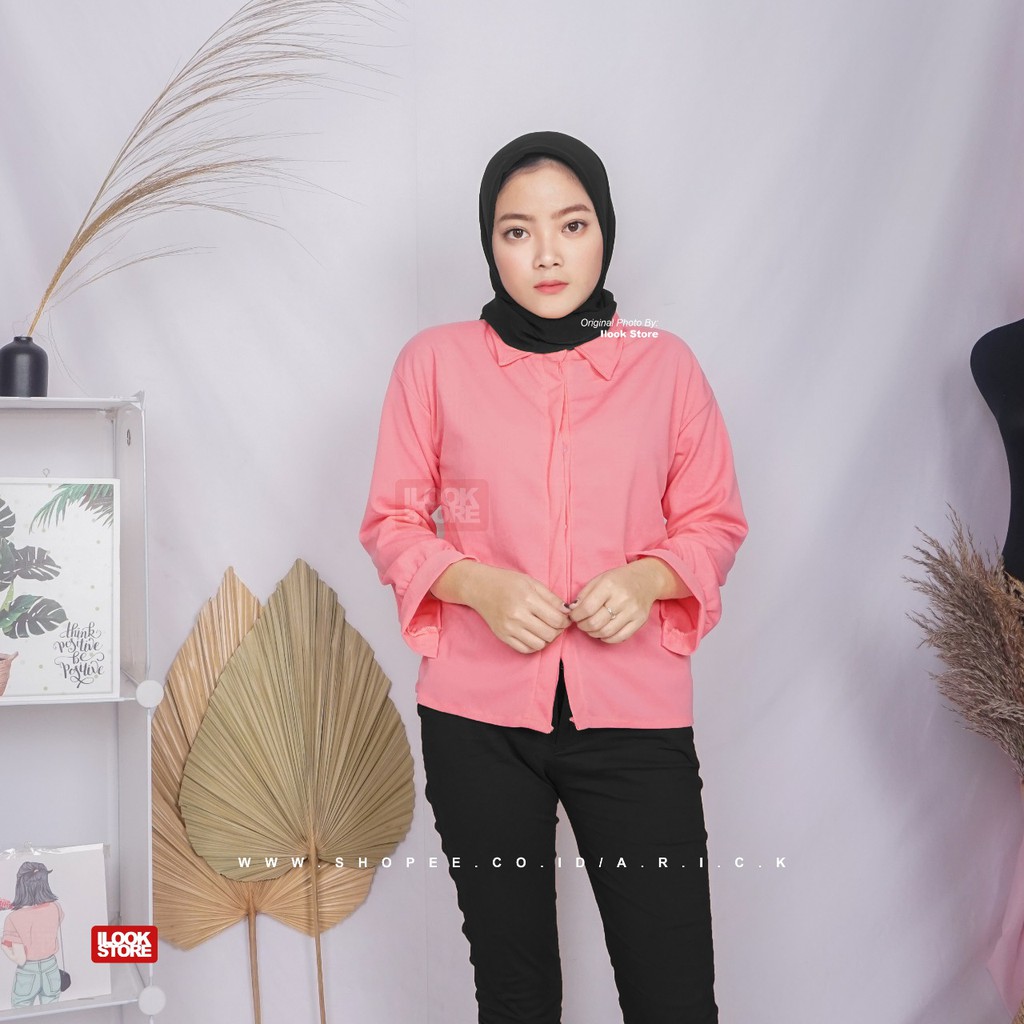 ilook | Blouse Keyra | Fashion Wanita | Bahan Creap - Fit to L-Keyra - Salem