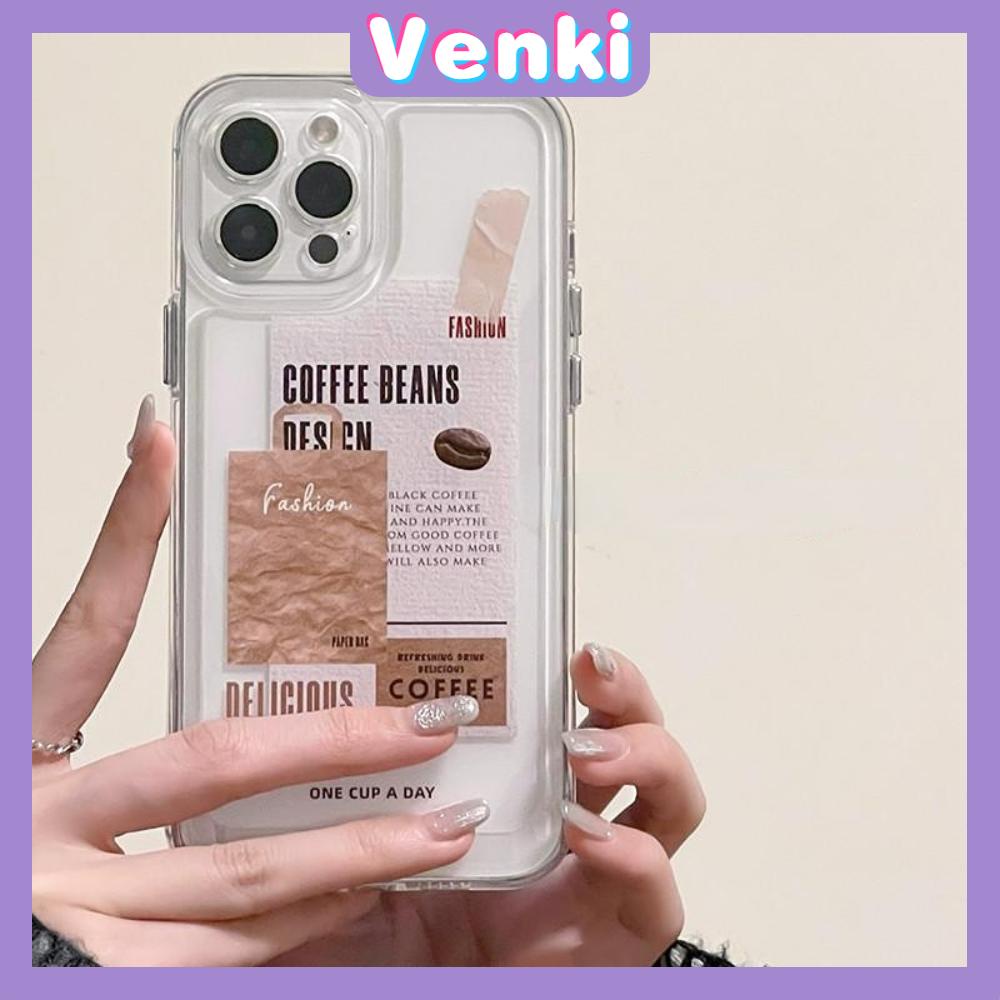 iPhone Case Clear Case Soft Thick TPU Shockproof Super Transparent Protection Camera Plating Button Brown Coffee For iPhone 13 Pro Max iPhone 12 Pro Max iPhone 11 iPhone 7Plus