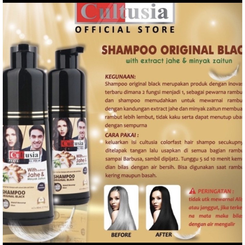 CULTUSIA SHAMPOO ORIGINAL BLACK WITH EXTRACT JAHE &amp; MINYAK ZAITUN 160ML