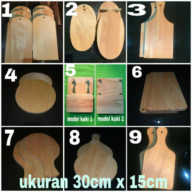 Talenan kayu 30cmx15cm wooden cutting board halus dan elegan