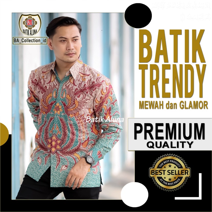 Kemeja Baju Batik Pria Lengan Panjang Kombinasi Keris Terbaru Prabuseno Terlaris Handara Formal Asan
