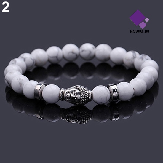 Naiveblue Gelang Tangan Manik-Manik Batu Alam Untuk Pria