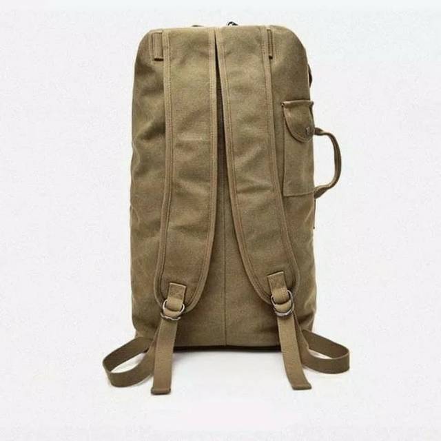 TP01 Tas Ransel Travelling Besar Kain Kanvas Hiking Impor Keren Modis Army Tactical