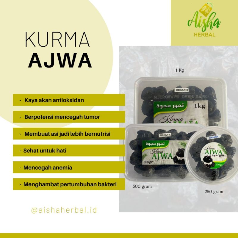 

Kurma Ajwa Organik Kemasan 500Gr