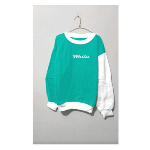 SWEATER OBLONG COMBI WHITE