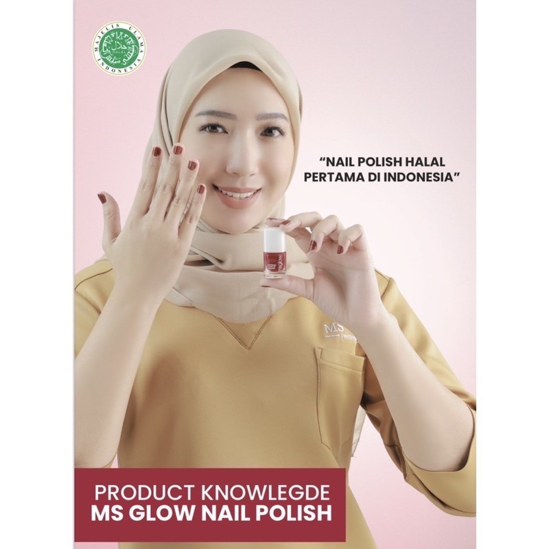 MS GLOW Breathable &amp; Peel Off Nail Polish Indonesia / Kutek Halal Top Coat Cat Kuku Bening Art Serum