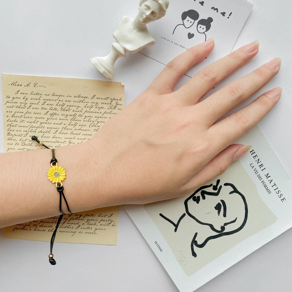 Bracelet Sunflower /Gelang Tali Korea Bunga Matahari-4