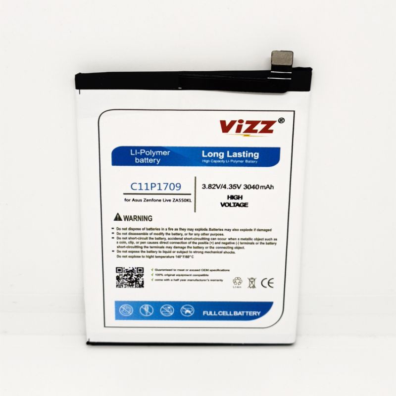 Baterai Batre Vizz Asus Zenfone Live L1 / ZA550KL / C11P1709 Original Vizz