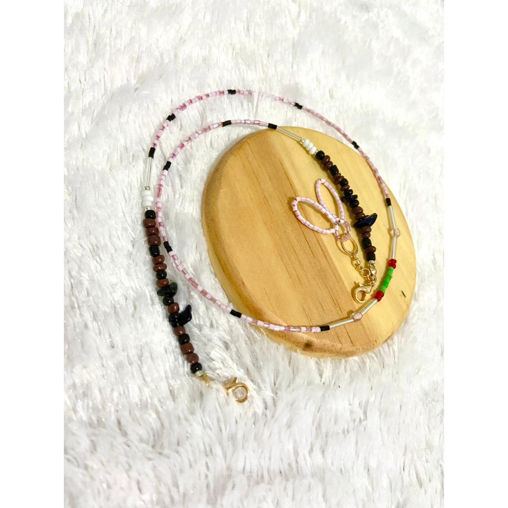 SCARLETDEPT Strap Mask Tali Kalung Kacamata Masker Pink Brown Kimetsu No Yaiba KNY Demon Slayer Akse