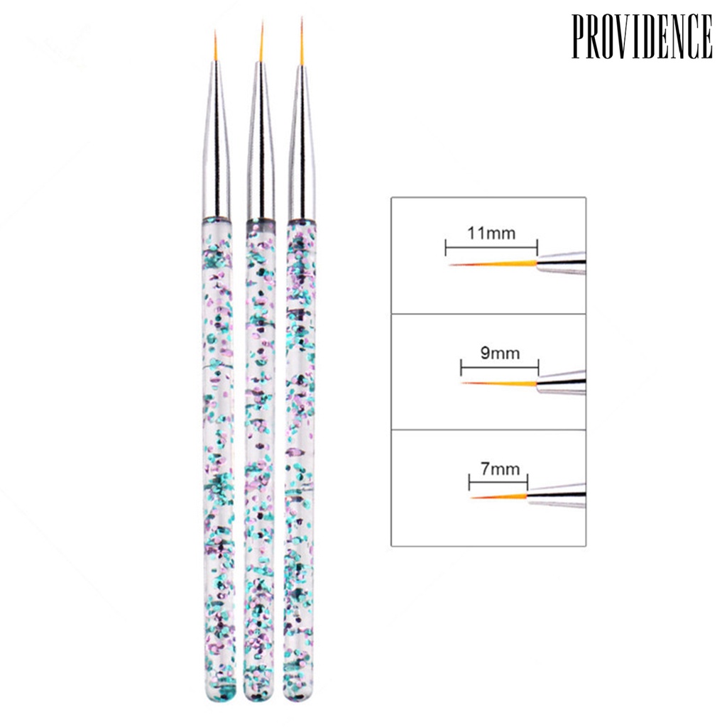 Providence 3Pcs / Set Pena Ukir Kuku Ultra Tipis Bahan Akrilik Untuk Nail Art / Manicure DIY