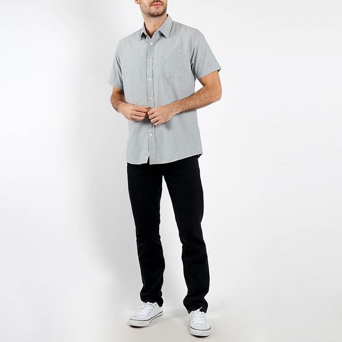 『 Termurah 』 u-25 >> Edwin Jeans Oxford Shirt Lengan Pendek Oxford Steel .,.,