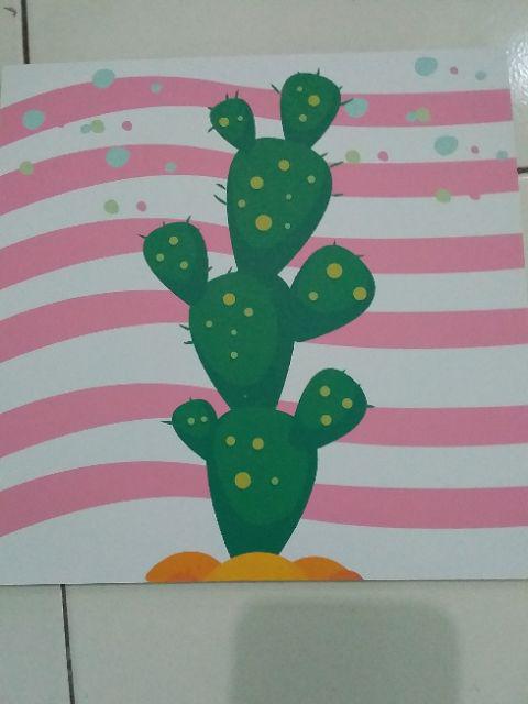 Decor Art Hiasan Dekorasi Dinding Kamar Rumah Bunga Pot Kaktus Cantik Wall Decor - Ct 2