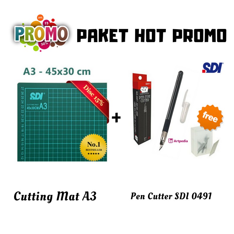 

PROMO !! PAKET CUTTING MAT A3 + PEN CUTTER / PAKET HEMAT - TERLARIS - TERMURAH - PRODUK BEST SELLER