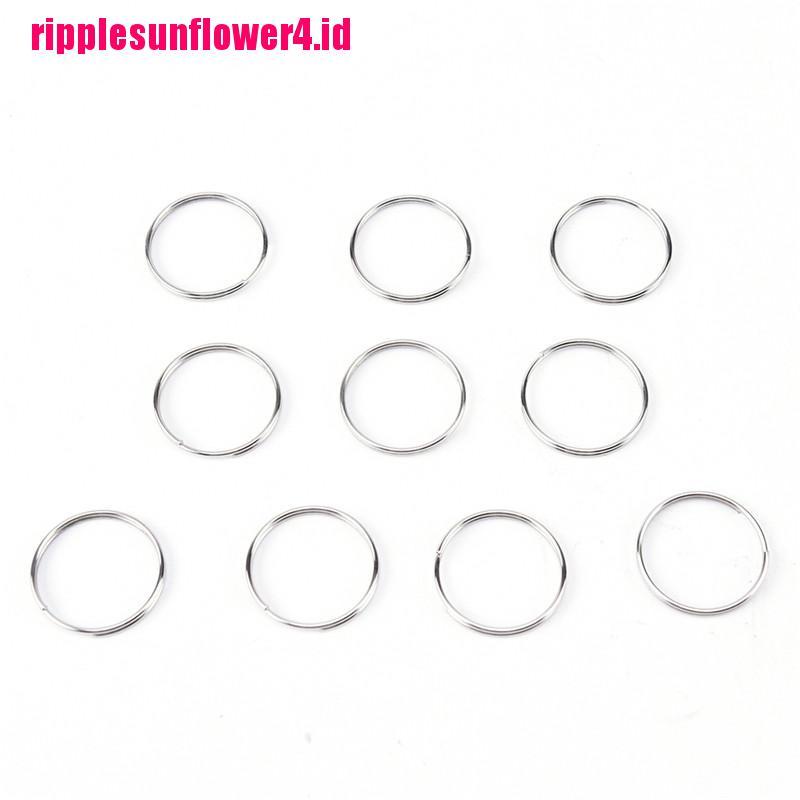 10pcs Gantungan Kunci Split Lapis Nikel Steel