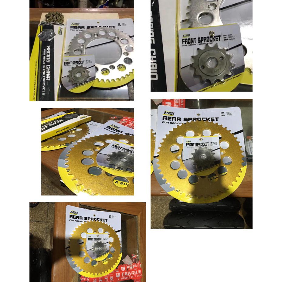 GEARSET GIR  DEPAN GIR  BELAKANG DAN RANTAI UKURAN  520 CRF 