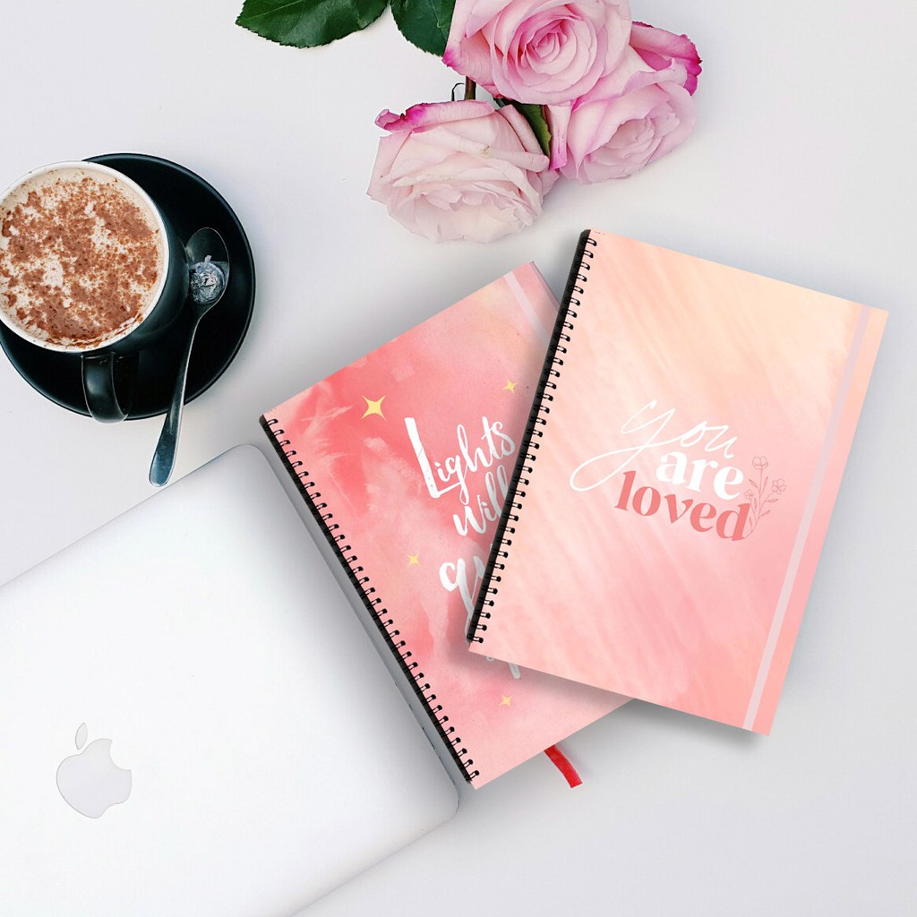 

PASTEL PEACH SERIES Quotes Spiral Ruled Notebook Diary Journal Buku Tulis Catatan Sekolah Kuliah