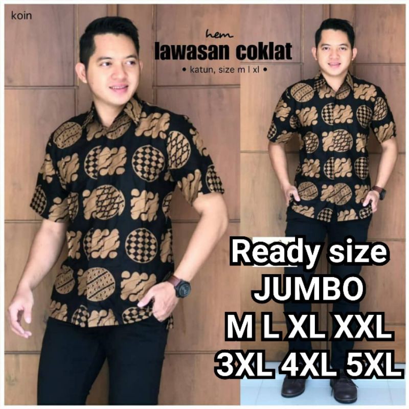 PROMO KEMEJA BATIK PRIA LENGAN PENDEK M L XL XXL JUMBO BATIK MODERN BATIK PRIA ATASAN BATIK KANTOR