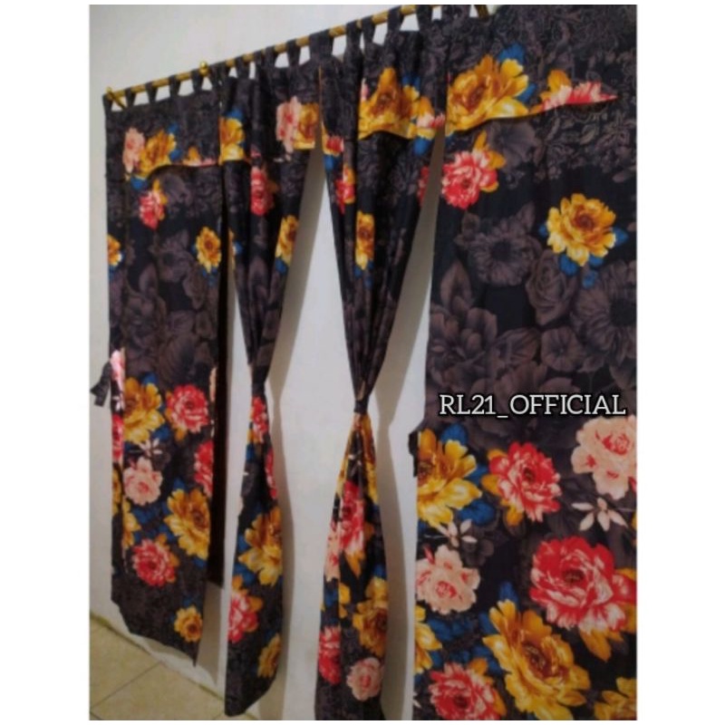 (COD) GORDEN PINTU JENDELA MOTIF BUNGA HARGA GROSIR