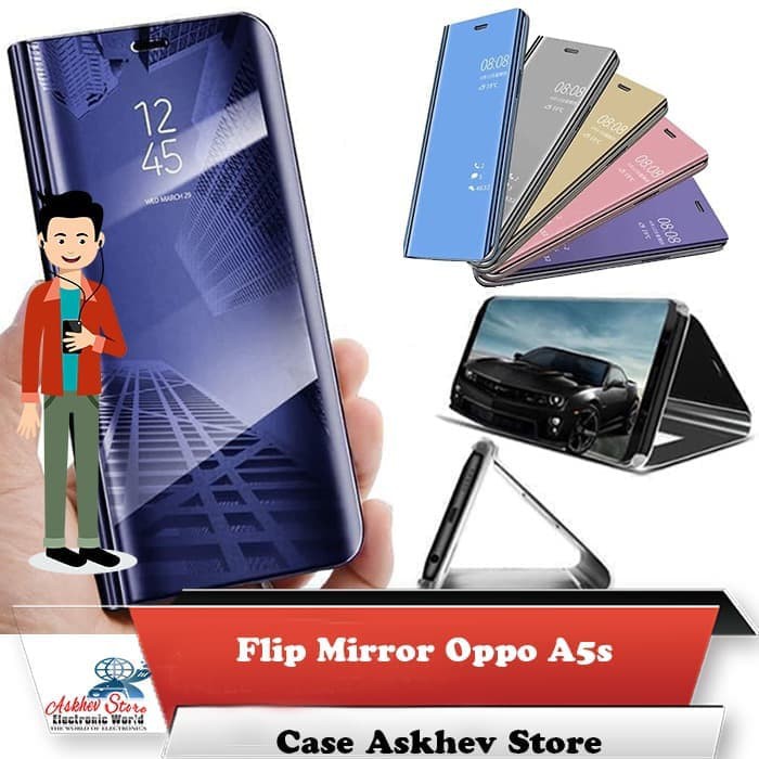 Jual Flip Smart Mirror Oppo A5s A71 A37 Neo 9 A9 A5 2020 F5 F9 A83 Realme 3 C2 Cover Stand Auto