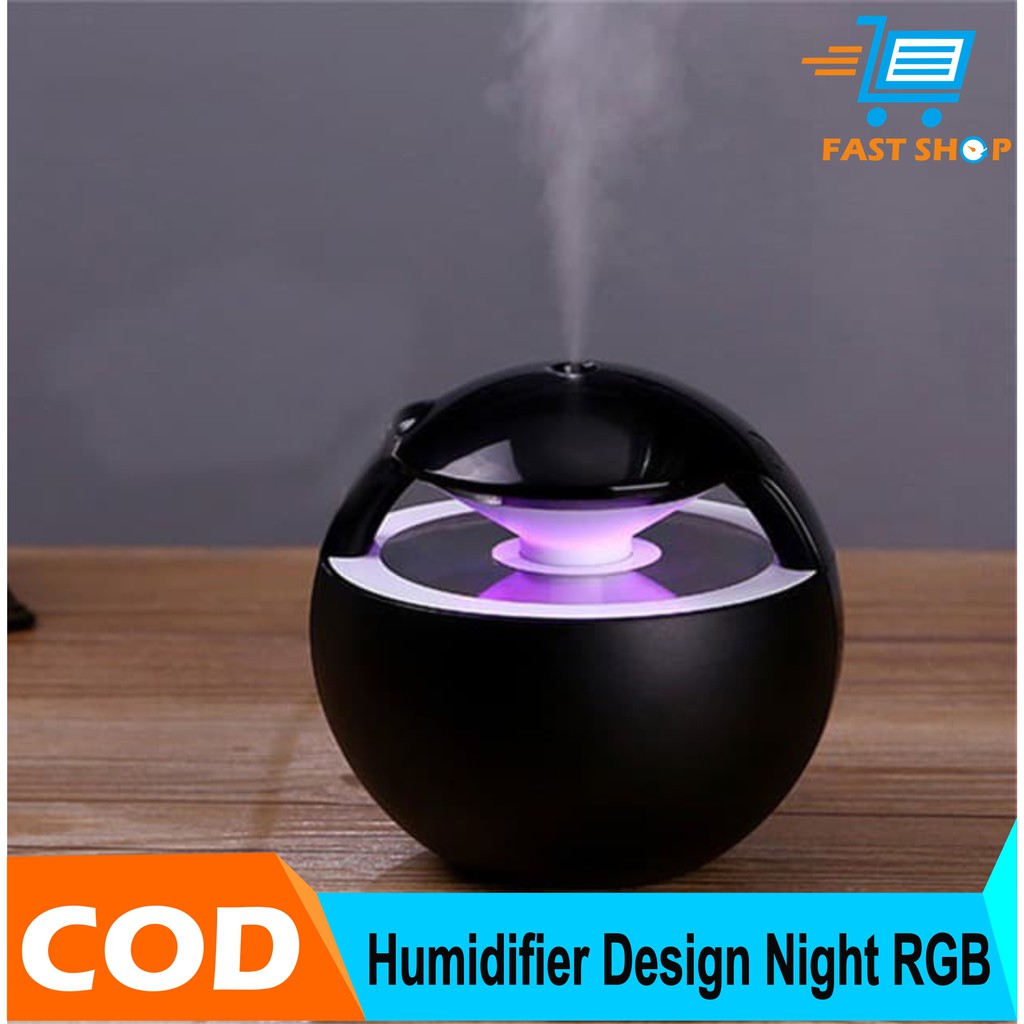 Humidifier Aromatherapy Ball Design Night RGB Light 450ml - Hitam