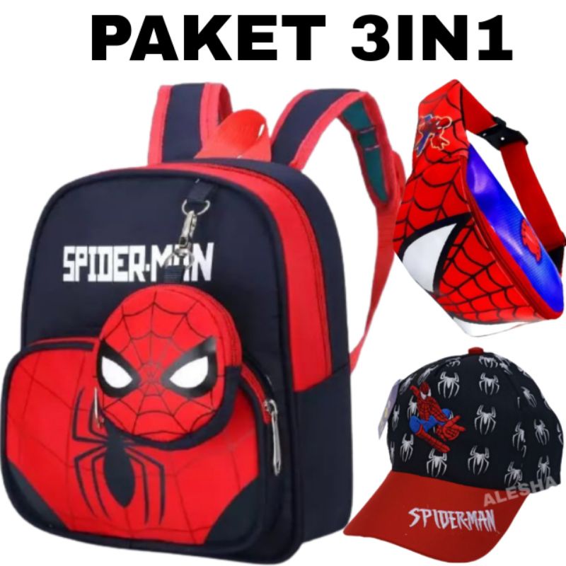 TAS ANAK LAKI LAKI SPIDERMAN TAS ANAK COWOK TK SD/ TAS RANSEL ANAK SEKOLAH / TAS ANAK / TAS ANAK KARAKTER / RANSEL ANAK
