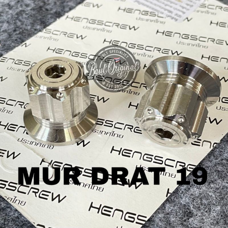 mur head topi m14 drat 19 stainless cnc 5g gear 2 kunci matte original heng thailand