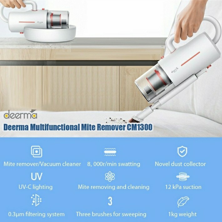 DEERMA CM1300 VACUUM VACUM CLEANER TUNGAU KASUR SOFA ANTI MITE UV BED