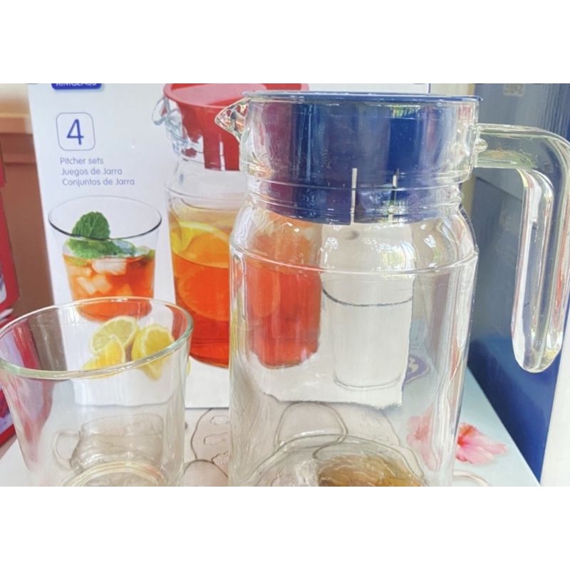Pitcher teko set 4 in 1 teko kaca 600 ML teko set cantik PCLS680 Pitcher Set 4 in 1 Kimglass Gelas T
