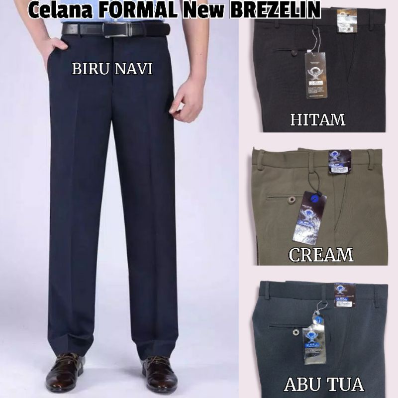NEW CELANA PANJANG BAHAN FORMAL PRIA STANDAR KATUN TEFLON 27-38