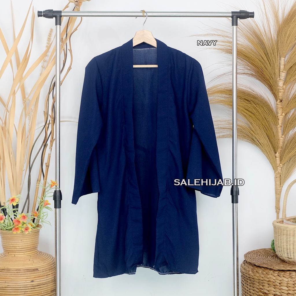 LONG CARDIGAN WOLFIS PREMIUM (cardi / cardy woolpeach)-NAVY