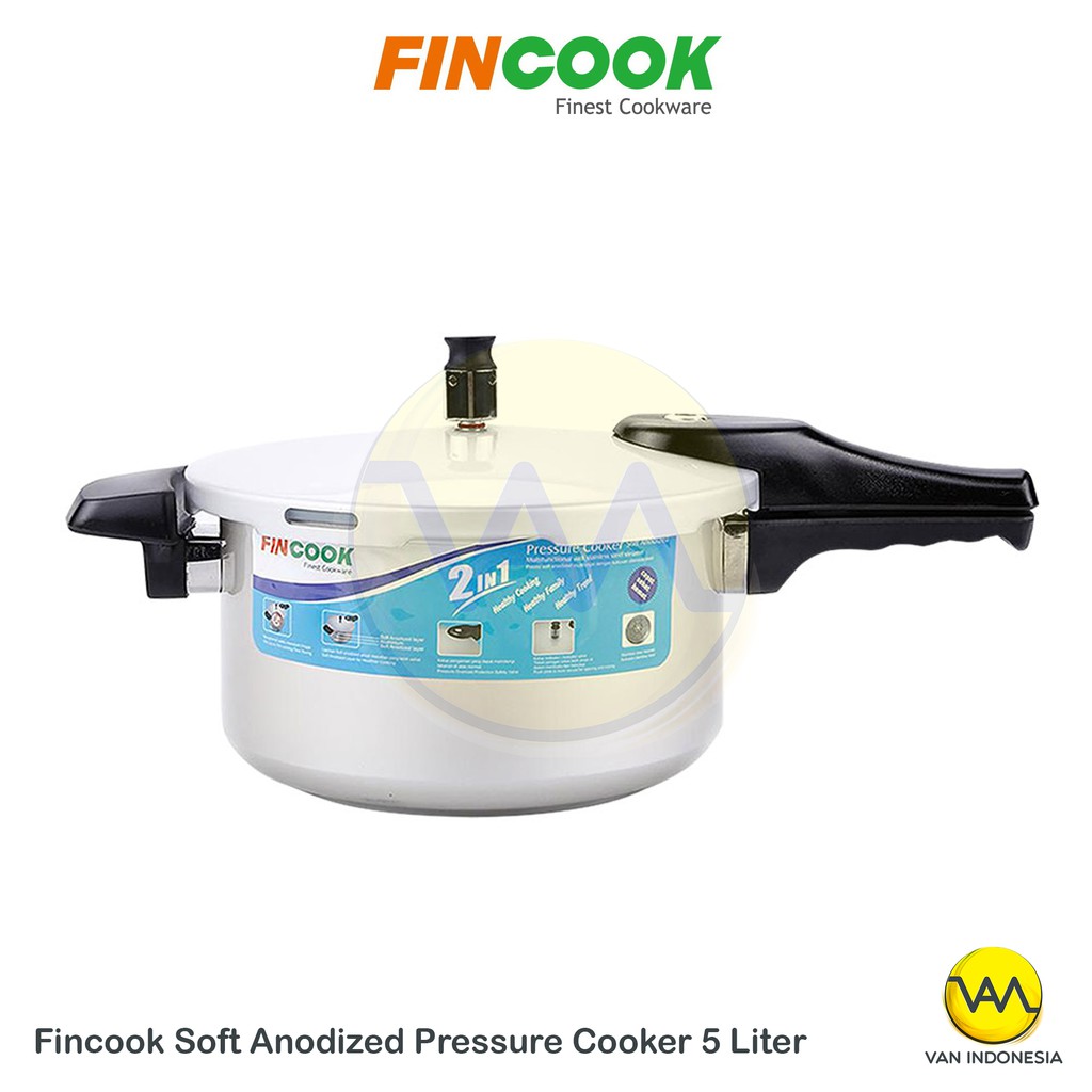 Fincook Panci Presto Soft Anodized + Steam 5 Liter Fincook Pressure Cooker PC5005SAS
