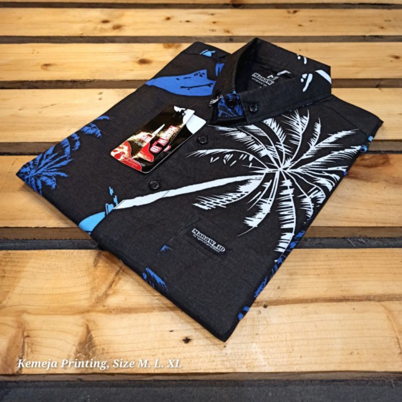Kemeja Pria Motif Pria Cowok Lengan Pendek Bunga Formal Casual Murah Slimfit All Size M L XL Bagus