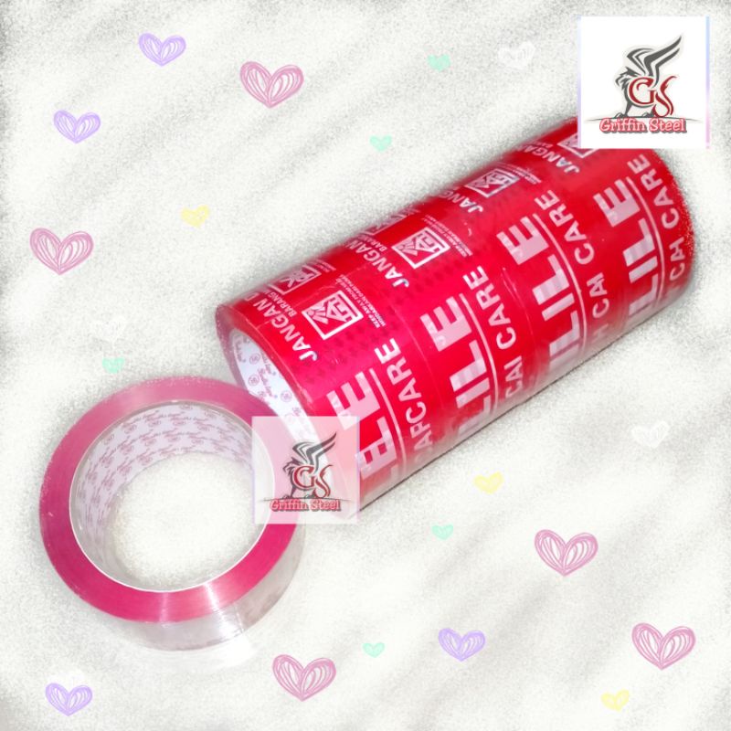 

Lakban isolasi perekat Fragile Merah Jangan dibanting Bodhi tape 2in1 48mm x 100Yard -Per roll/pcs Bukan slop