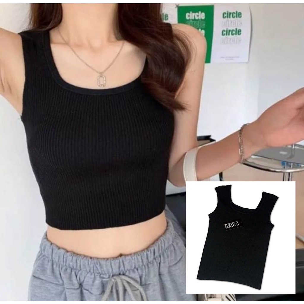 RH - TANKTOP CROPTOP BAJU RAJUT WANITA TENGTOP CROP TOP RAJUTAN