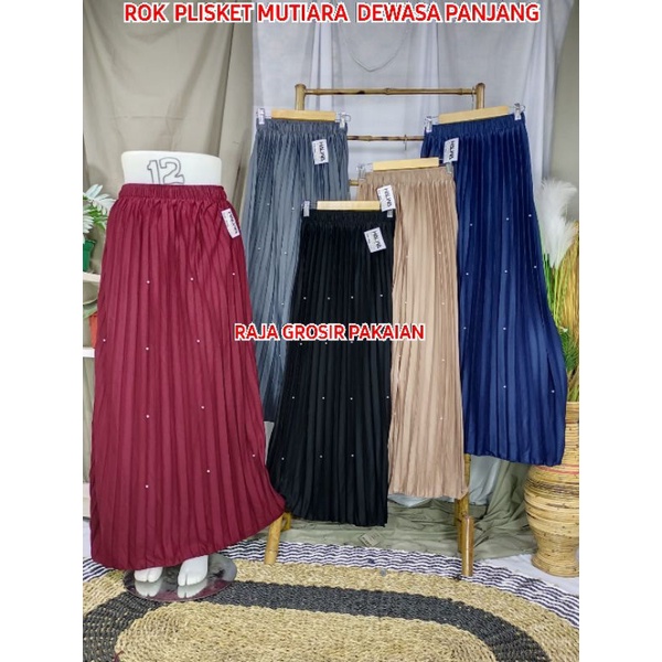 Rok Plisket Mayung Mutiara / Pleated Skirt Pearly