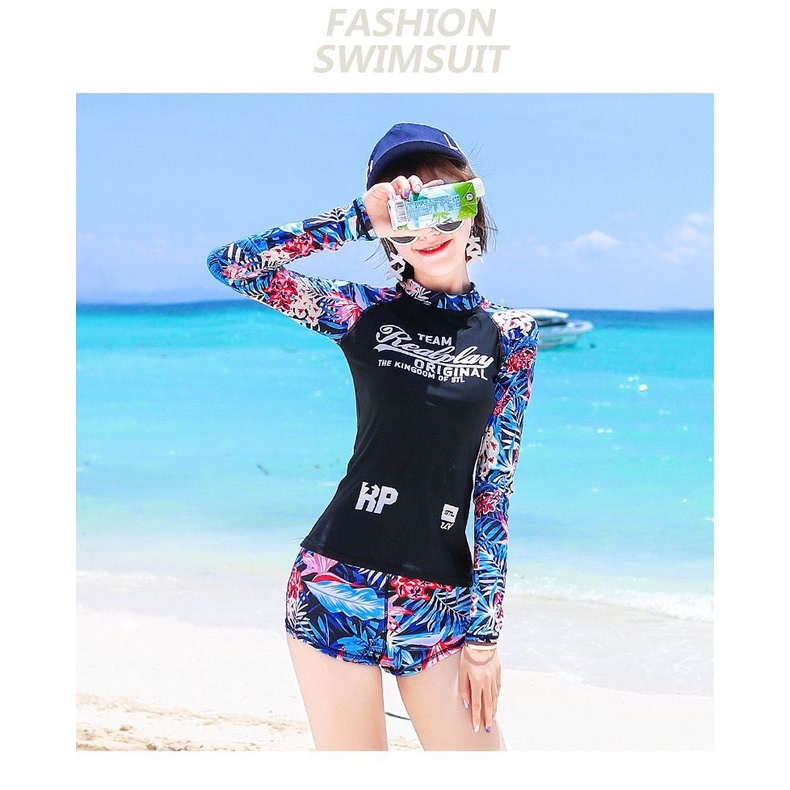 Baju Renang Wanita Lengan Panjang Rashguards Woman Swimming Surf Beach Suit Pakaian Pantai UV Proof Baju renang dewasa baju renang cewek baju renang satu set baju renang dewasa pakaian renag baju berenang/baju renang wanita murah/renang