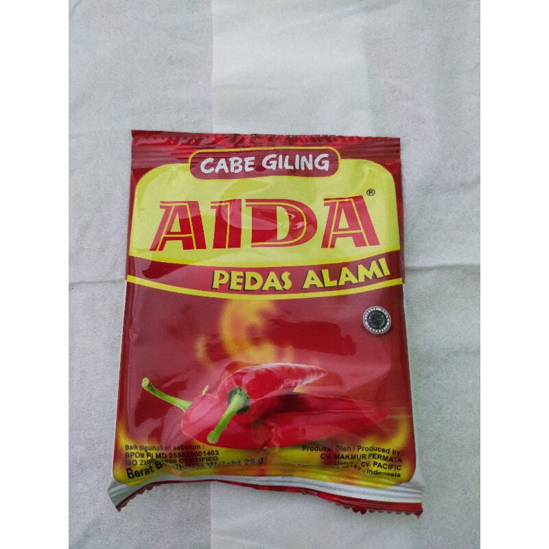 

ECERAN SATUAN AIDA PACIFIC 25gr Cabai bubuk/cabai tabur